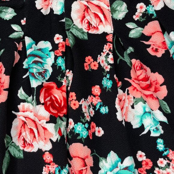 Joe B Women's Pleated Floral Mini Skirt Paisley Romantic Goth Vintage Sz L - Picture 3 of 5